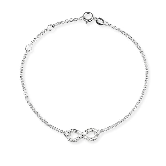 Seaside Armband mit Infinity Symbol aus Silber und Federring
