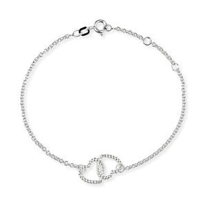Seaside Armband mit Doppelherzen aus Silber und Federring