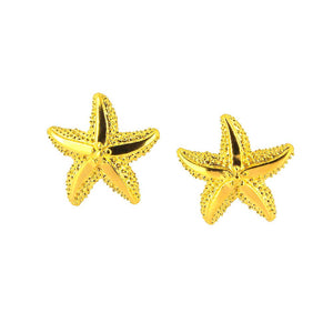 Sealife Seestern Ohrstecker aus Silber goldplattiert