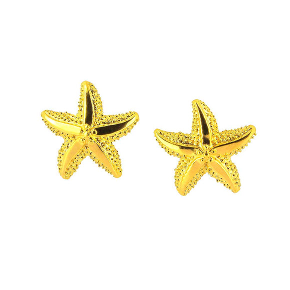Sealife Seestern Ohrstecker aus Silber goldplattiert