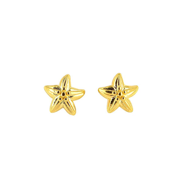 Sealife mini Seestern Ohrstecker aus Silber goldplattiert