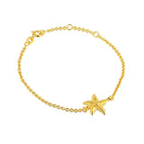 Sealife Armband mit Seestern aus Silber goldplattiert und Federring