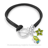 Nature Charm Blüte aus Silber mit Brandlack und Karabiner