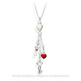 Crown of my Heart Charm Krone aus Silber mit Brandlack weißer Muschelkernperle und Karabiner