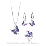 Flying Purple Schmetterling Einhänger für Creolen aus Silber mit Brandlack