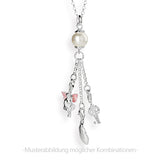 Feder Charm aus Silber mit Karabiner