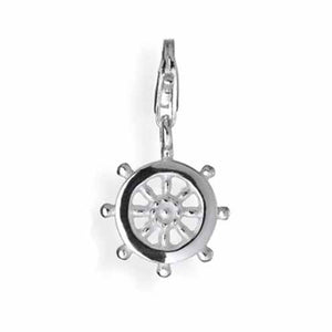 Sealife Charm Schiffsrad aus Silber mit Karabiner