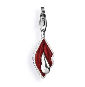 Sexy Charm Lippe aus Silber mit Brandlack und Karabiner