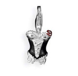 Sexy Charm Corsage aus Silber mit Brandlack und Karabiner