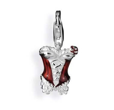 Sexy Charm Corsage aus Silber mit Brandlack und Karabiner
