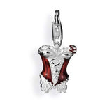 Sexy Charm Corsage aus Silber mit Brandlack und Karabiner