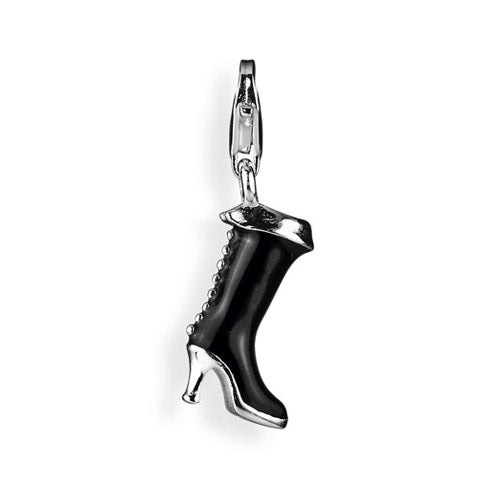 Sexy Charm Stiefel aus Silber mit Brandlack und Karabiner