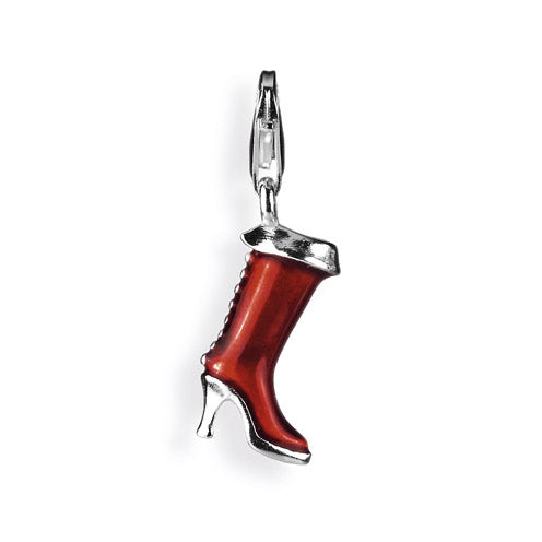 Sexy Charm Stiefel aus Silber mit Brandlack und Karabiner
