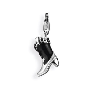 Sexy Charm Cowboy Stiefel Silber mit Brandlack Schwarz.