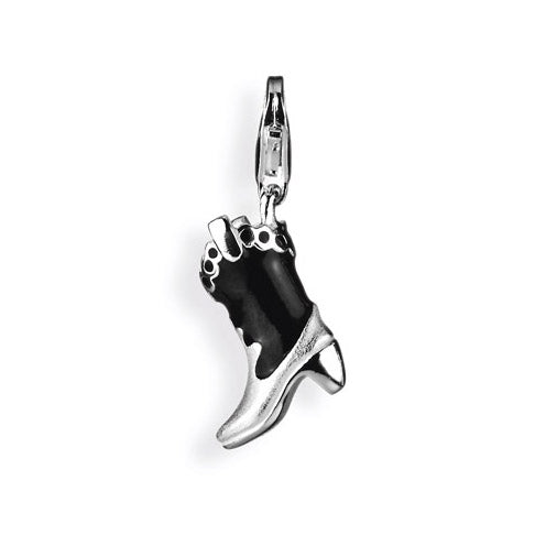 Sexy Charm Cowboy Stiefel Silber mit Brandlack Schwarz.