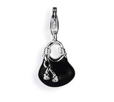 Charm Handtasche aus Silber mit Brandlack und Karabiner