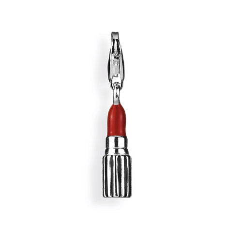 Sexy Charm Lippenstift aus Silber mit Brandlack und Karabiner