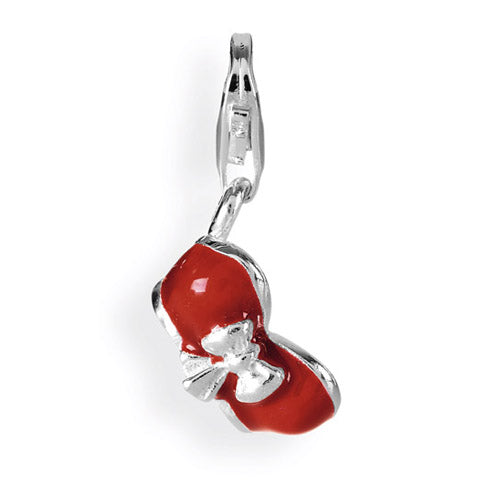 Sealife Charm Bikini Top aus Silber mit Brandlack und Karabiner