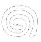 Stabile Kugelkette 1,8 mm aus Silber in der Länge 75 cm mit Karabiner