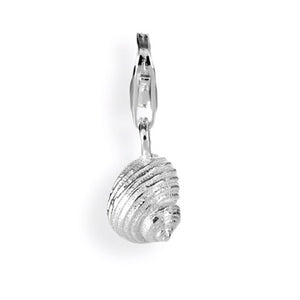 Sealife Charm feine Schneckenmuschel aus Silber mit Karabiner