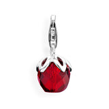 Ball Charm Blüte aus Silber mit Glaskugel und Karabiner