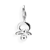 Charm Schnulli aus Silber mit Karabiner