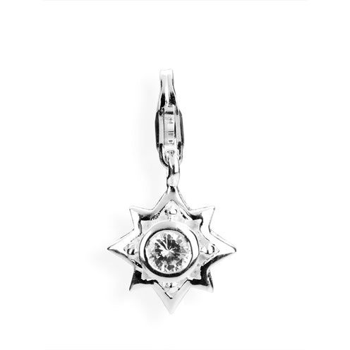 Stern Charm Stern aus Silber mit Zirkonia und Karabiner