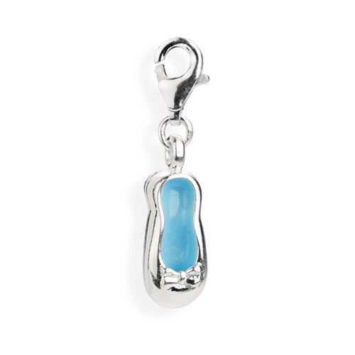 Sealife Charm Sandale aus Silber mit Brandlack und Karabiner