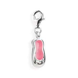 Sealife Charm Sandale aus Silber mit Brandlack und Karabiner