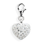 Heart Charm Herz aus Silber mit weißem Zirkoniapavée und Karabiner