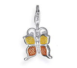 Animal Charm Schmetterling aus Silber mit Brandlack und Karabiner