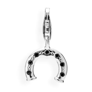 Wiesn Charm Hufeisen aus Silber mit Zirkoniapavée und Karabiner