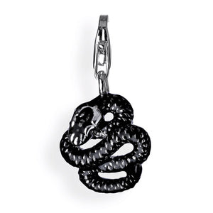 Animal Charm Schlange aus Silber mit Brandlack und Karabiner
