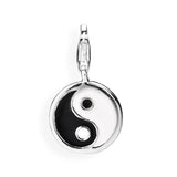 Symbols Charm Yin Yang aus Silber mit Brandlack und Karabiner