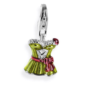 Wiesn Charm Dirndl aus Silber mit Brandlack und Karabiner