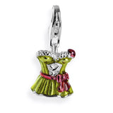 Wiesn Charm Dirndl aus Silber mit Brandlack und Karabiner