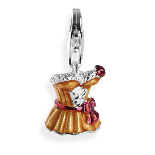 Wiesn Charm Dirndl aus Silber mit Brandlack und Karabiner