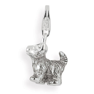 Animal Charm Katze aus Silber mit Brandlack und Karabiner
