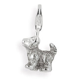 Animal Charm Katze aus Silber mit Brandlack und Karabiner