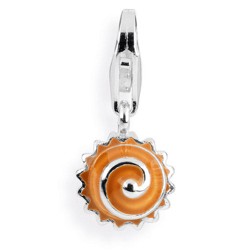 Sweet Charm Schoko Praline aus Silber mit Brandlack und Karabiner