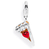 Sweet Charm Stück Torte aus Silber mit Brandlack und Karabiner