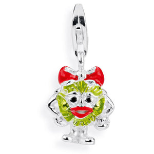 Monster Charm Girly aus Silber mit Brandlack und Karabiner