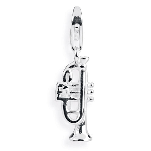Music Charm Trompete aus Silber mit Karabiner