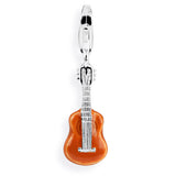 Music Charm Gitarre aus Silber mit Brandlack und Karabiner