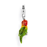 Sealife Charm Papagei aus Silber mit Brandlack und Karabiner