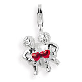 Sternzeichen Charm Zwillinge aus Silber mit rotem Brandlack