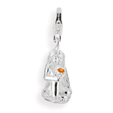 Sternzeichen Charm Jungfrau aus Silber mit rotem Brandlack und Karabiner