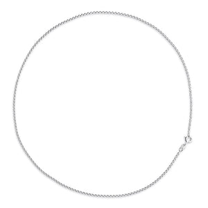 Zarte Ankerkette 1,5 mm aus Silber rhodiniert in der Länge 45 cm mit Federring