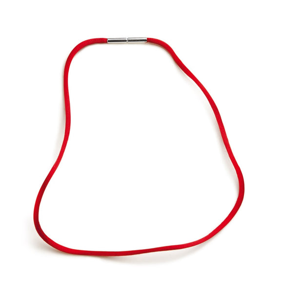 Seidenband rot, Länge 85 cm, Breite 2,5 mm mit Edelstahlbajonett.
