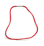Seidenband rot, Länge 85 cm, Breite 2,5 mm mit Edelstahlbajonett.